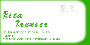 rita kremser business card